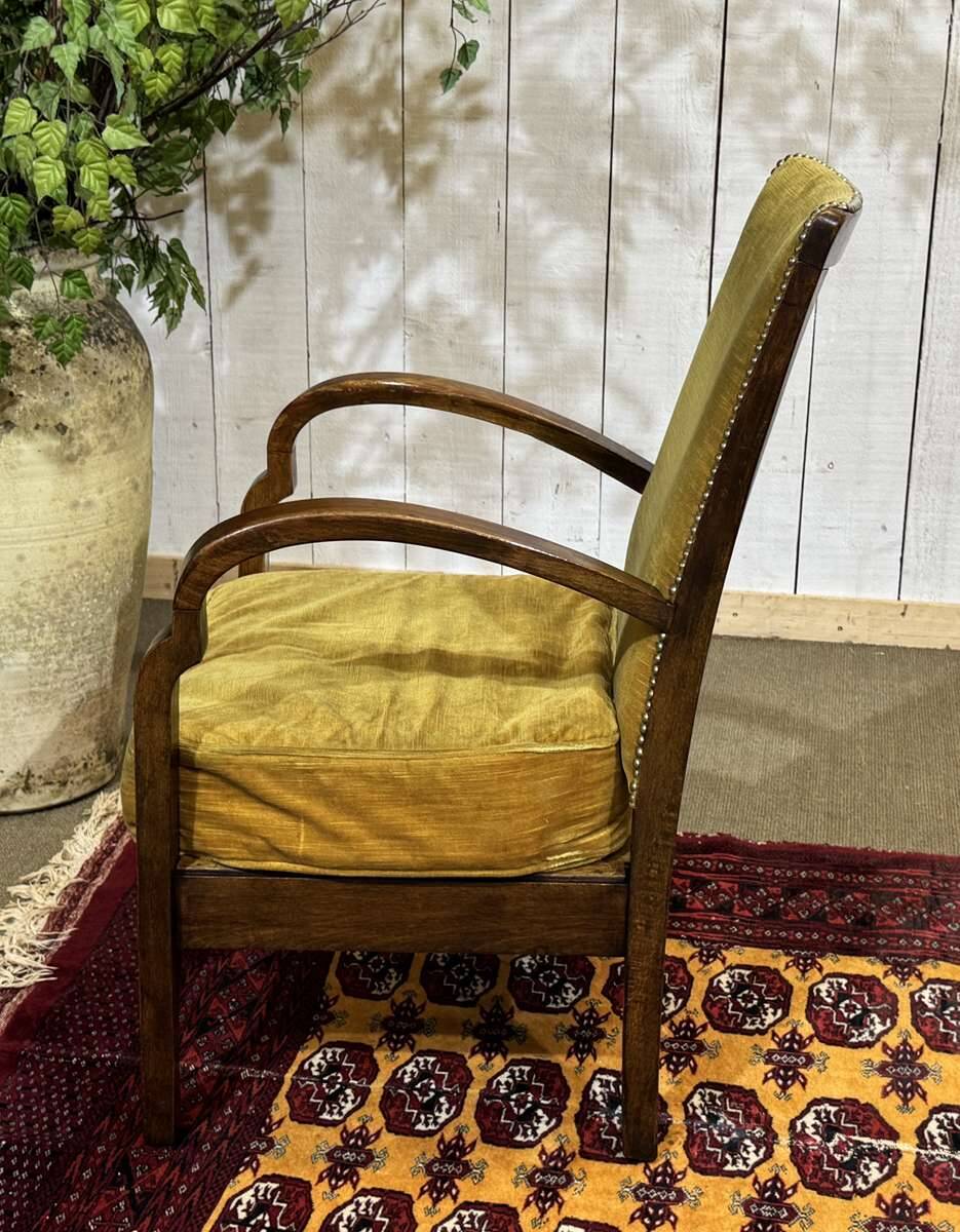 1950s English bridge chair in beech.