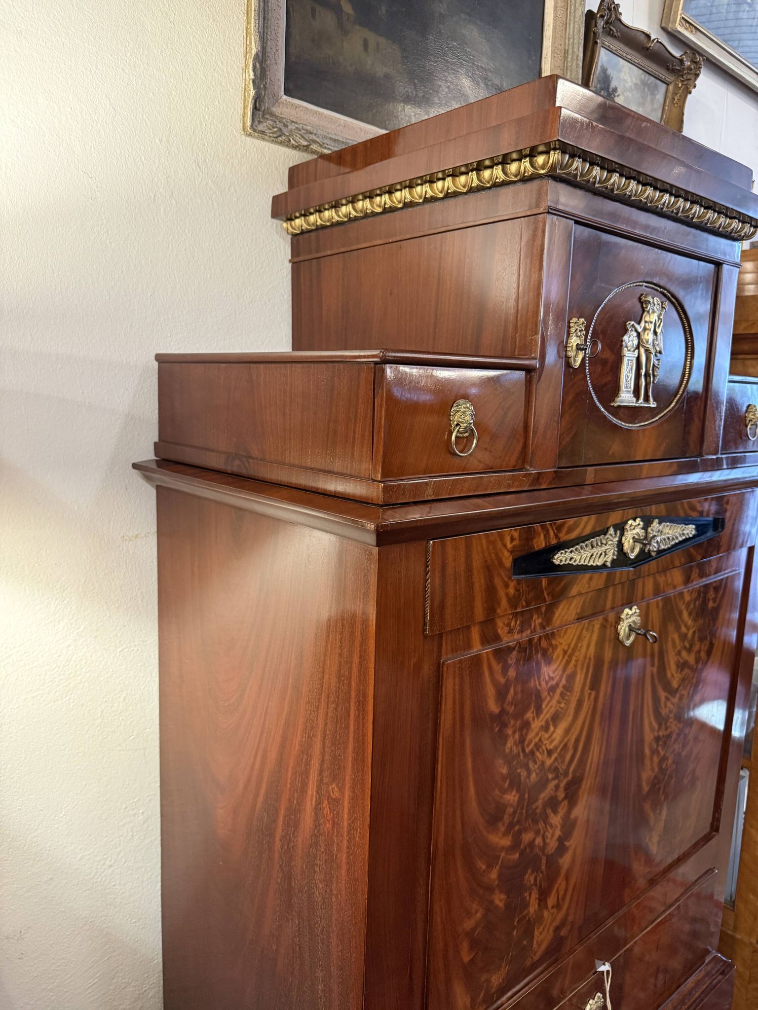Secrétaire à abattant néoclassique en acajou, vers 1780