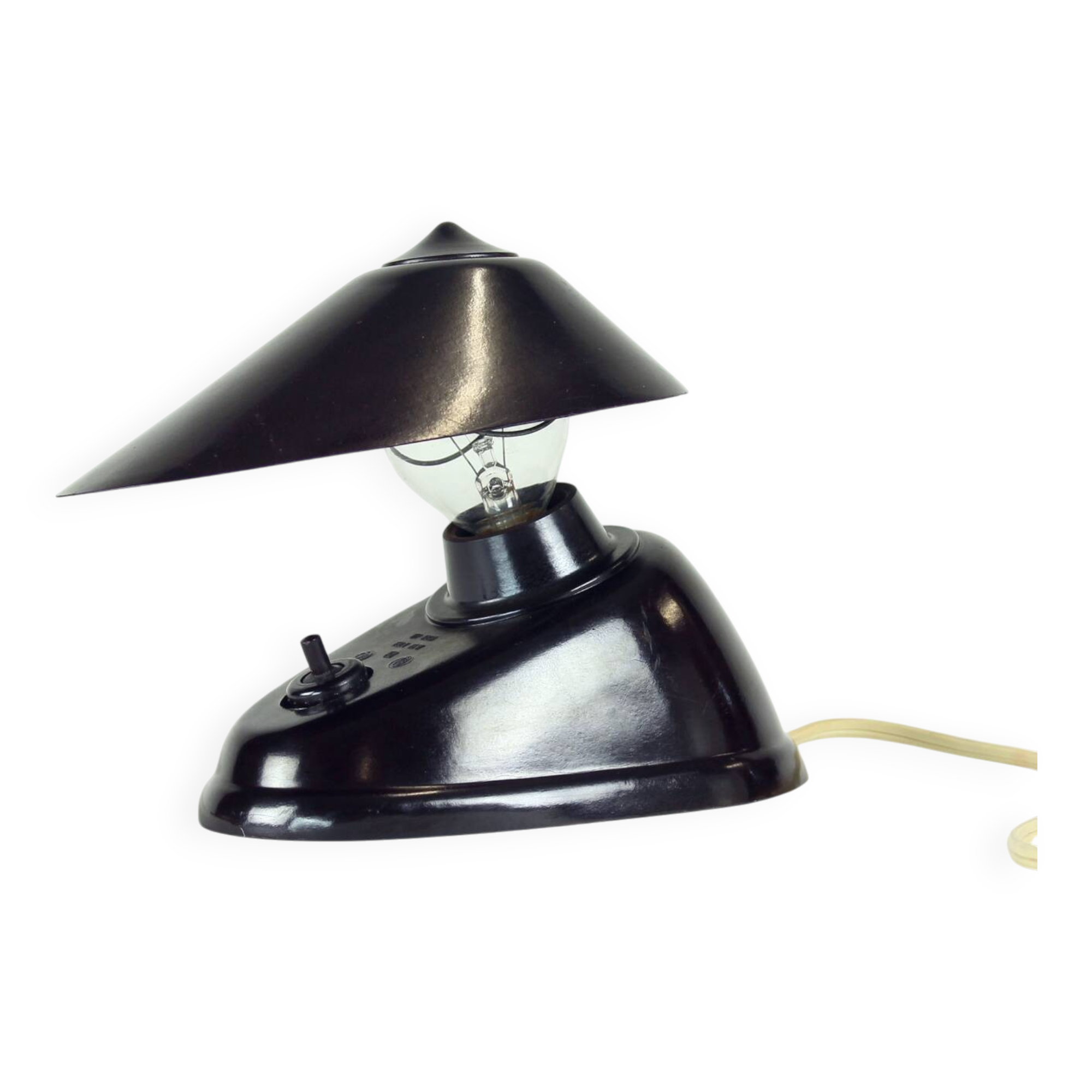 Brown Bakelite Lamp By Bauhaus Team For Esc Zukov, 1930s