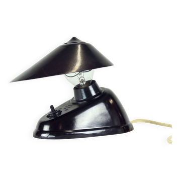Lampe en bakélite marron par l'équipe Bauhaus pour Esc Zukov, années 1930