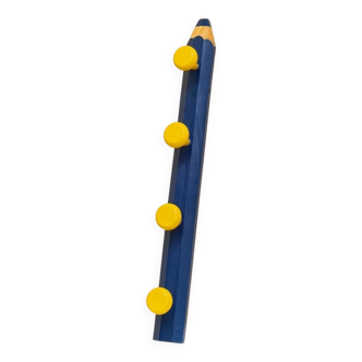 Pierre Sala Wardrobe in postmodern Memphis design - blue and yellow painted spruce wood armoire