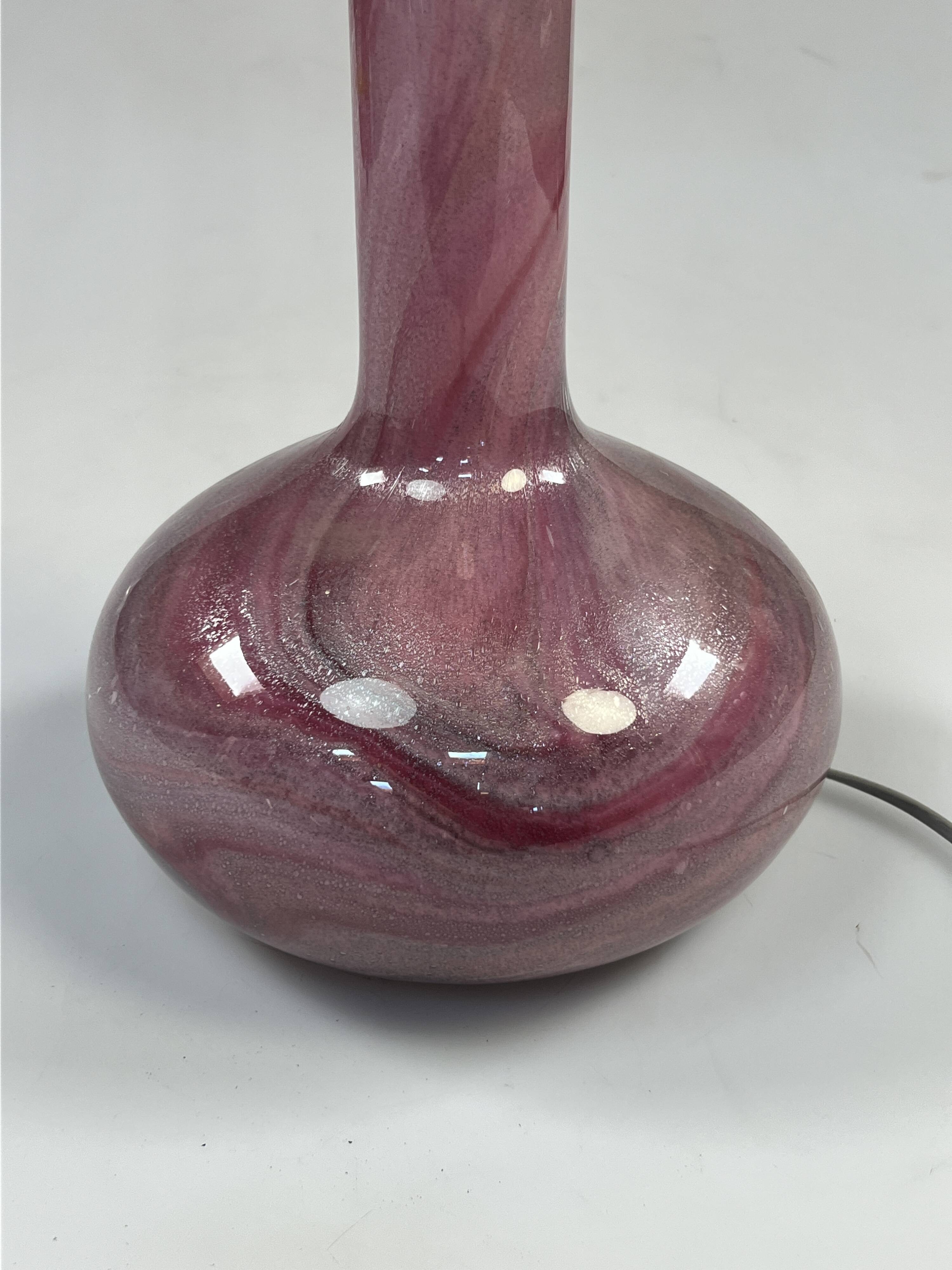 Vintage Danish Table Lamp, Purple Glass, Holmegaard Troll 2