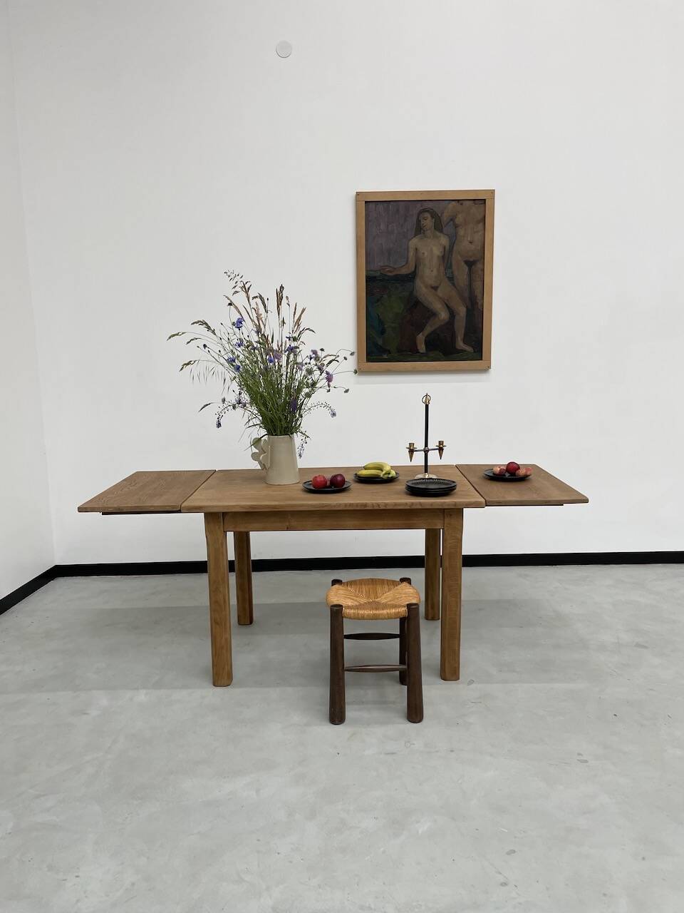 Oak farmhouse table 120cm + 200cm extensions