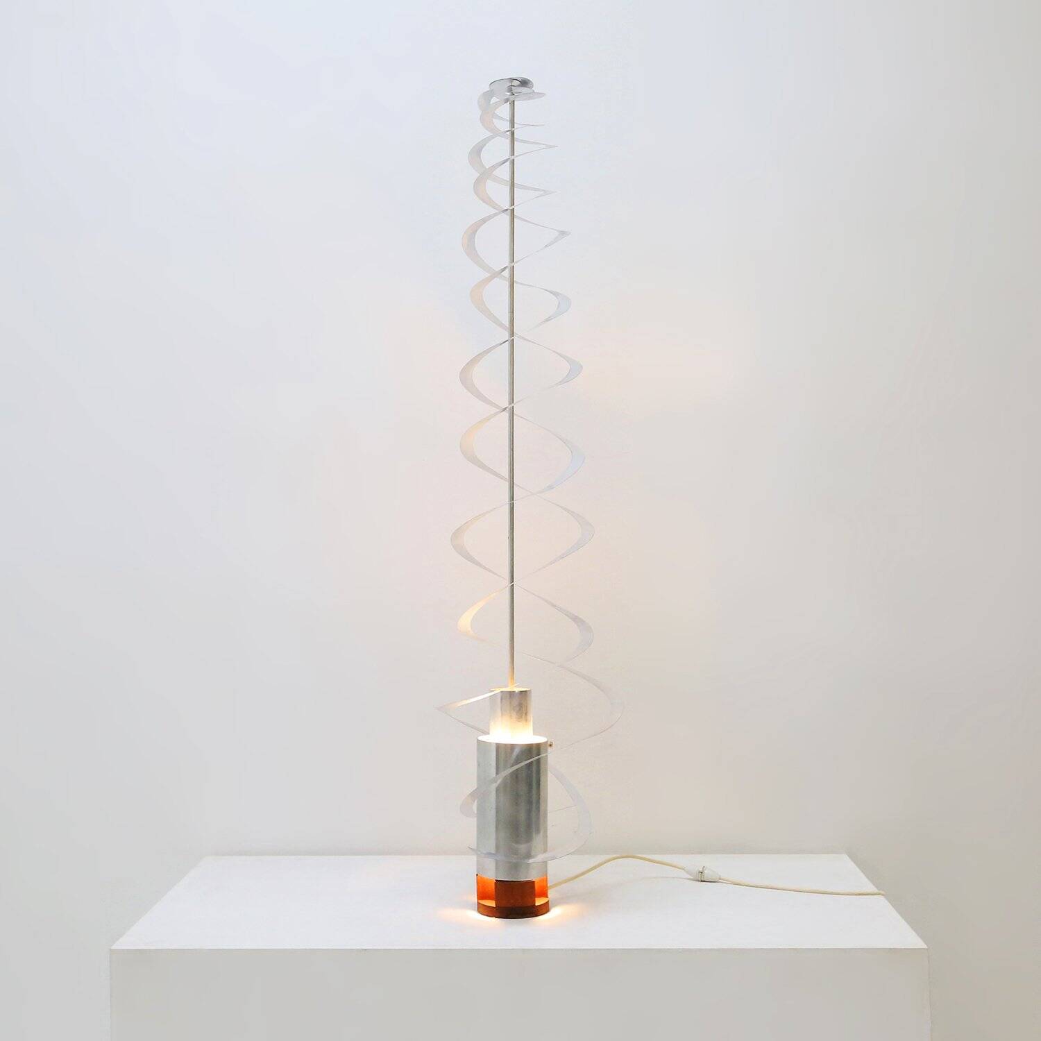 Kinetic Spiral Light Sculpture by Werner Epstein, 1972
