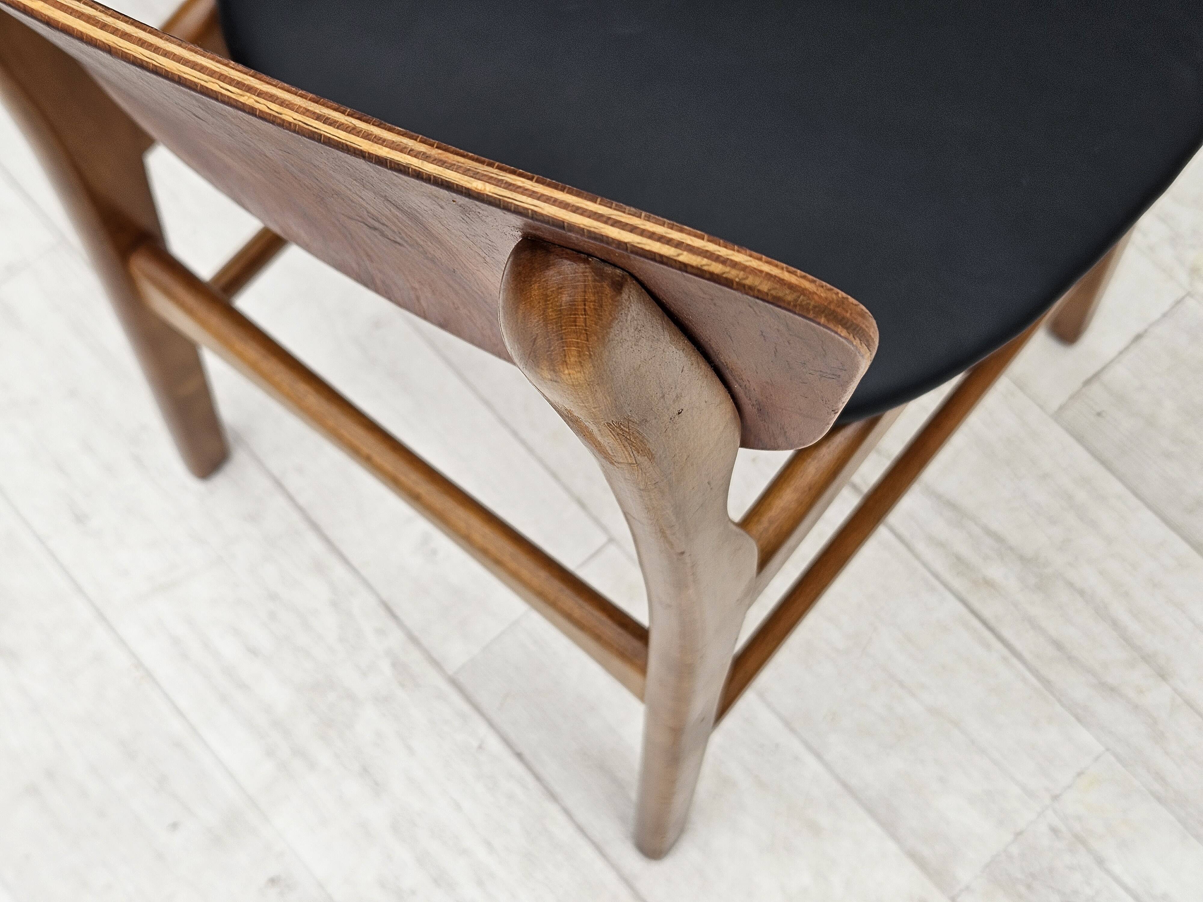 1960s, Danish design by Ib Kofod Larsen, set of 3 dining chairs model 62.