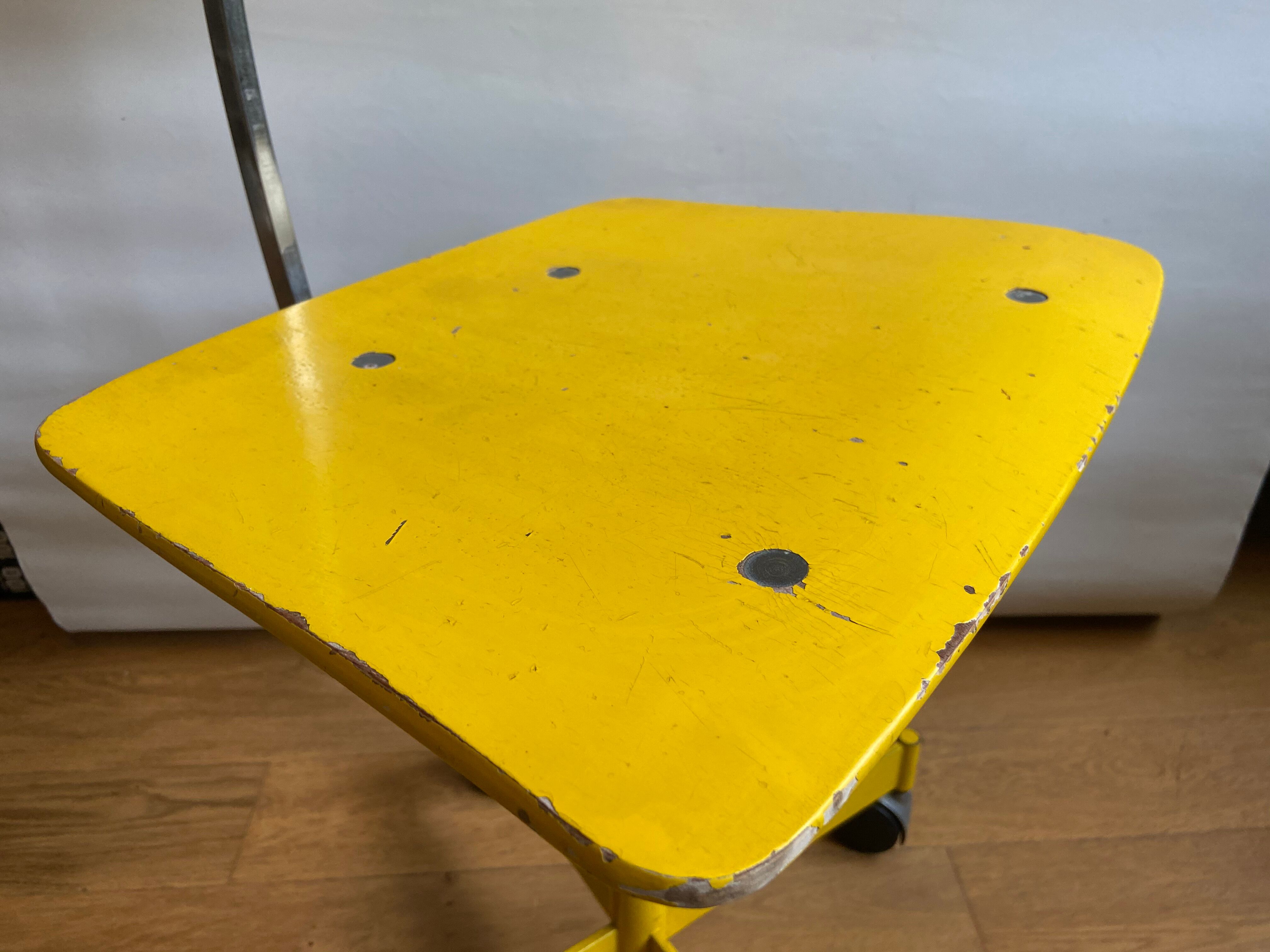 Yellow wooden workshop chair