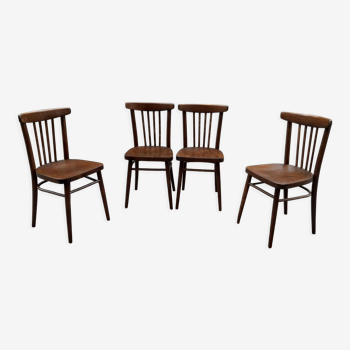 Curved wood bistro chairs edition Ton 1960