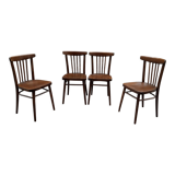 Curved wood bistro chairs edition Ton 1960