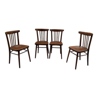 Curved wood bistro chairs edition Ton 1960