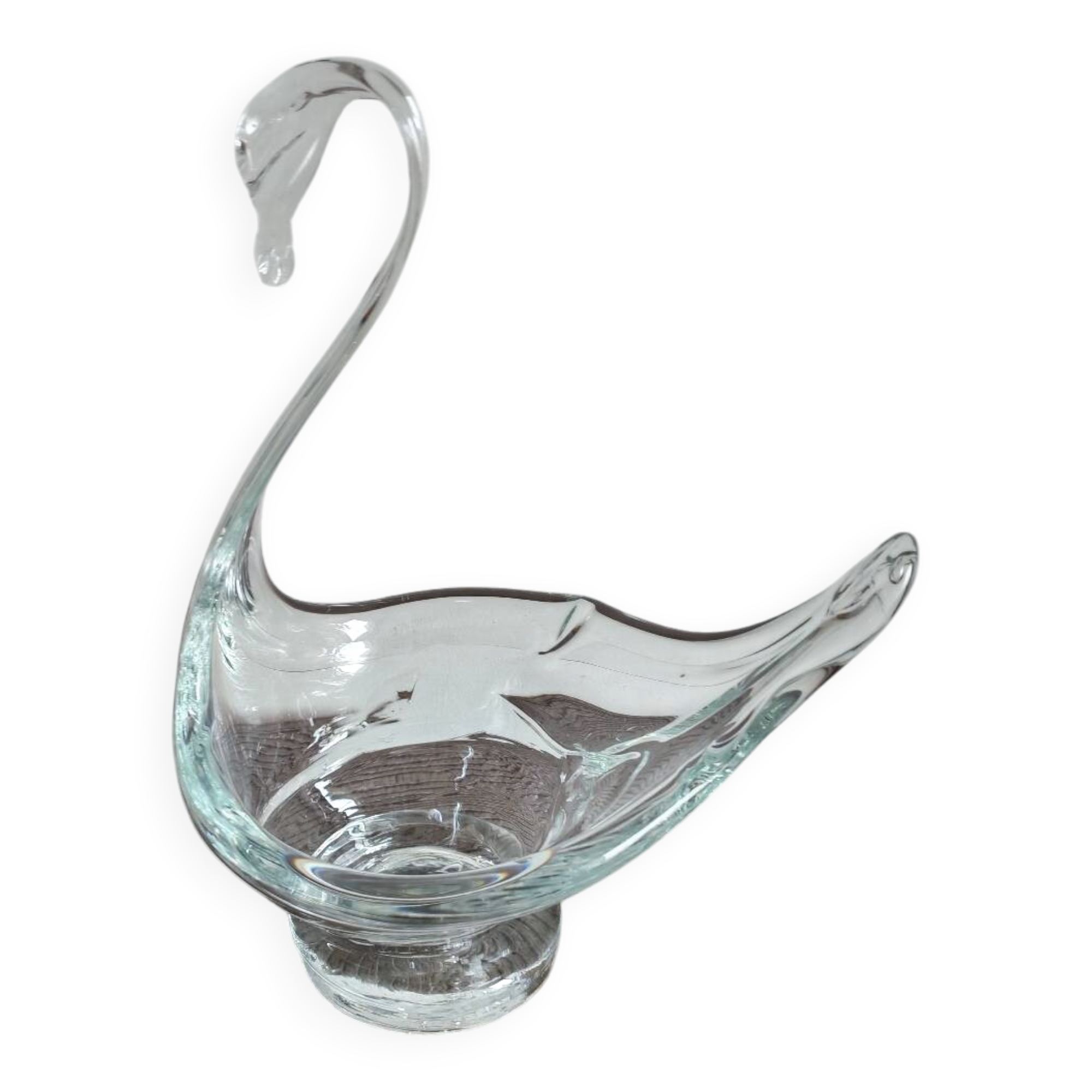 Swan-shaped crystal bowl