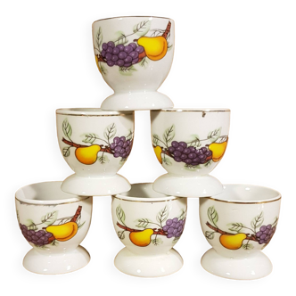 6 coquetiers Movitex en porcelaine