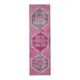 Vintage Turkish Hand-Knotted Wool Cotton Pink Runner Rug 80x264