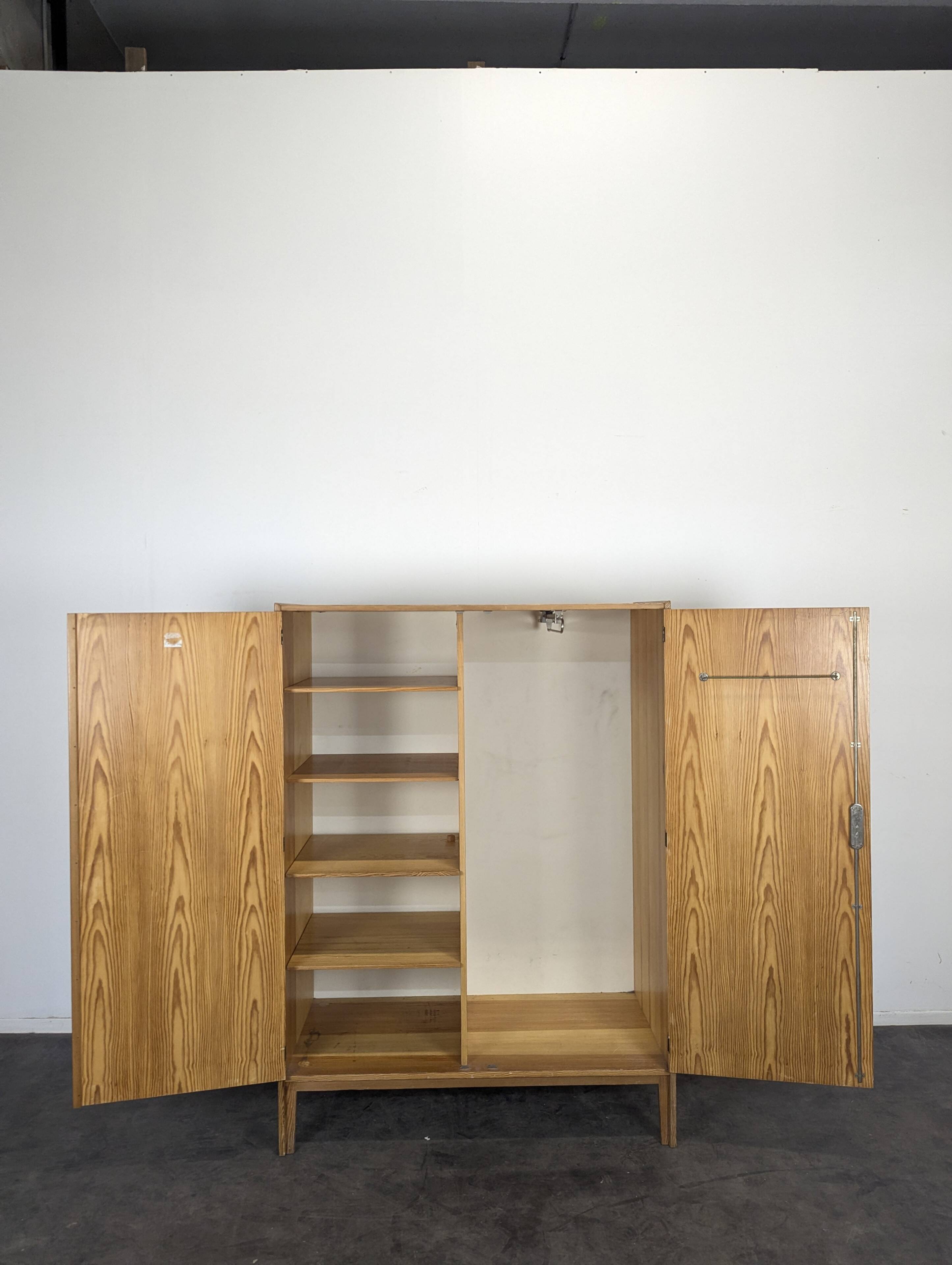 Modernist pine wardrobe from the reconstruction period.
