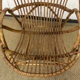 Rattan basket armchair from the 60s and 70s