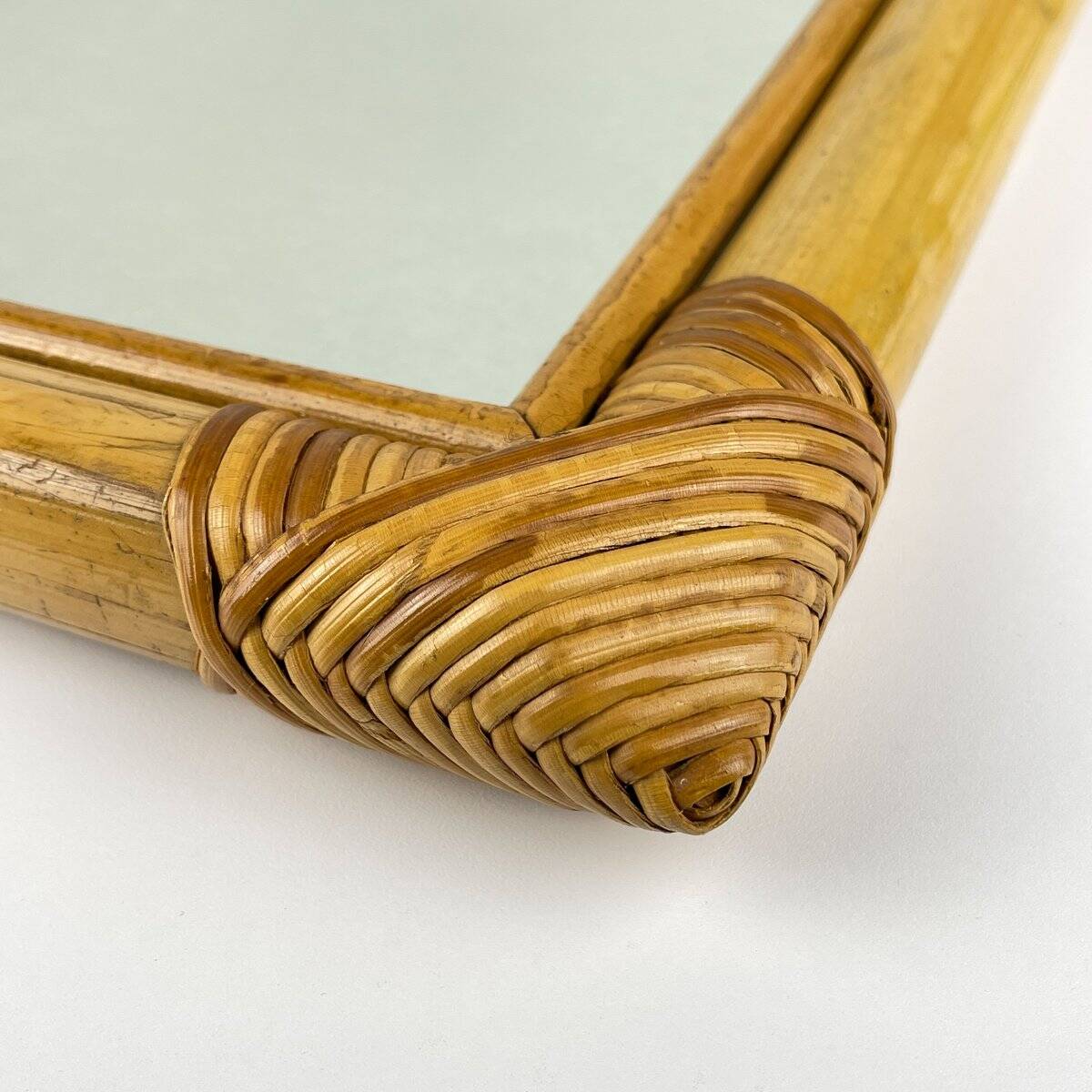 Mid-century bamboo wall mirror, Italy, 1960s