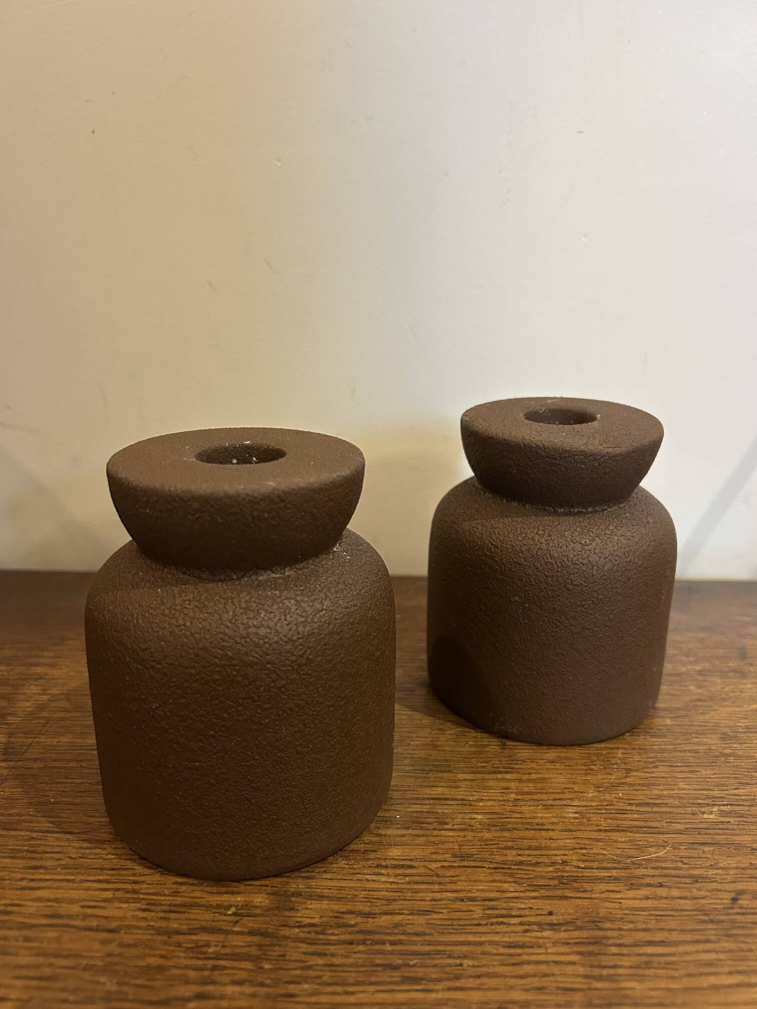 vintage brutalist candlestick holders