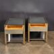 20thc pair of brass, chrome & glass side tables by belgo chrom, belgium