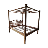Lit à baldaquin ancien en bois