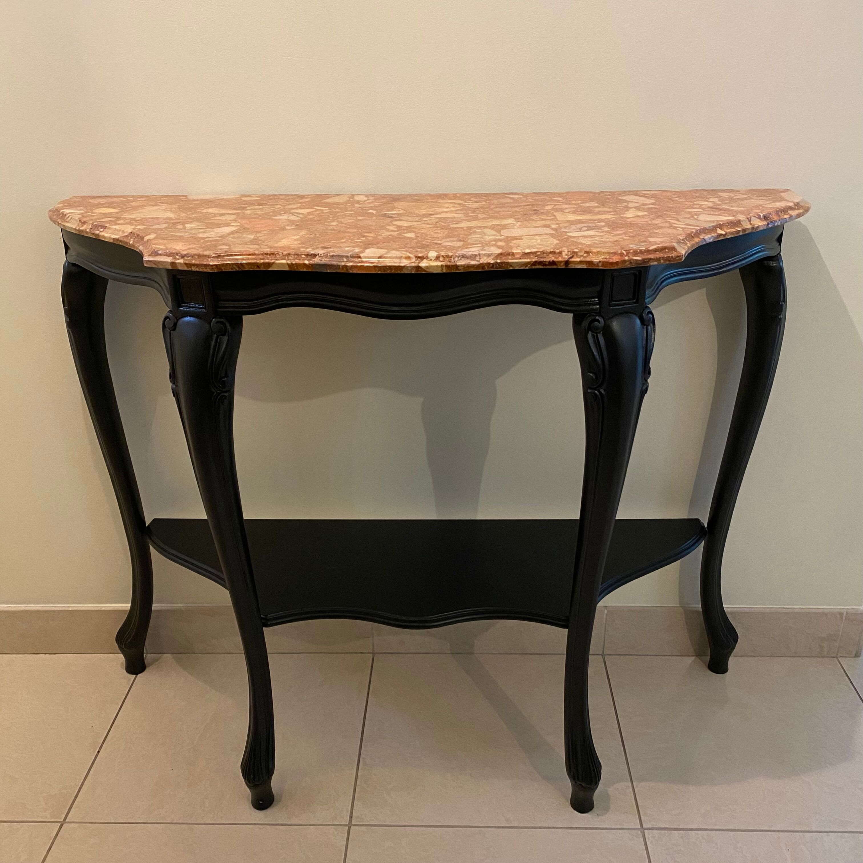 Baroque style console, marble top