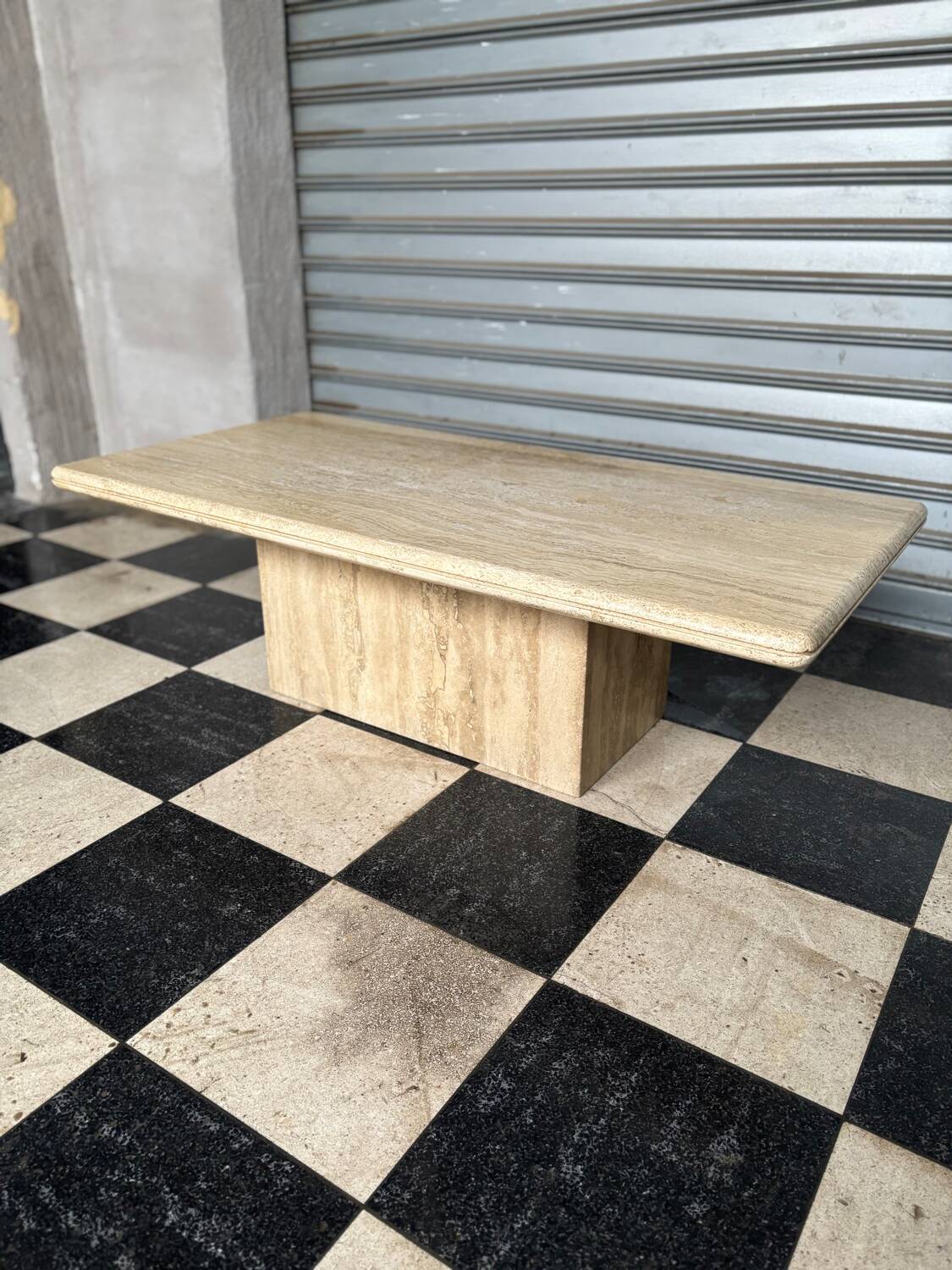 Vintage travertine coffee table
