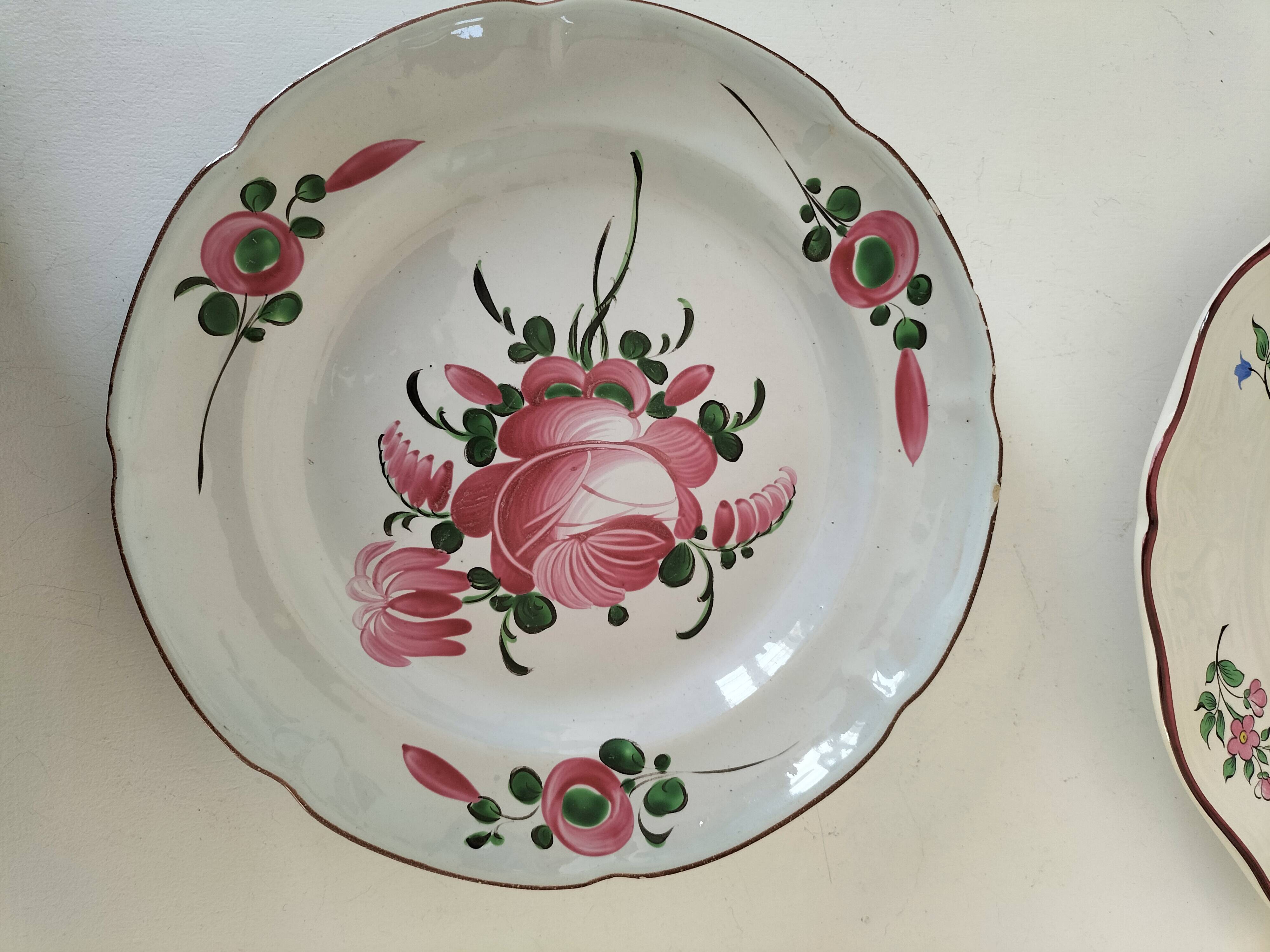 12 antique floral plates bistro & guest table style