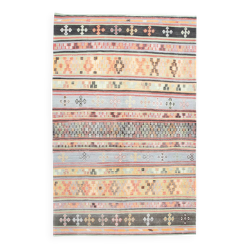 Tapis kilim vintage oriental, tons multicolores, fait main, 177x276Cm