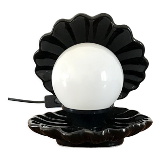 Vintage ceramic shell lamp Italy 70s