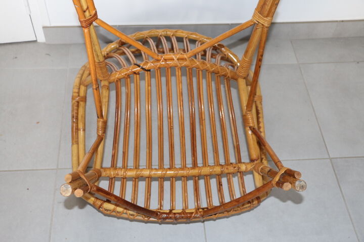 2 fauteuils rotin adulte 1960