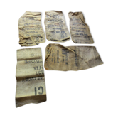 Lot de 5 sacs toile de jute - ficelle etc n99