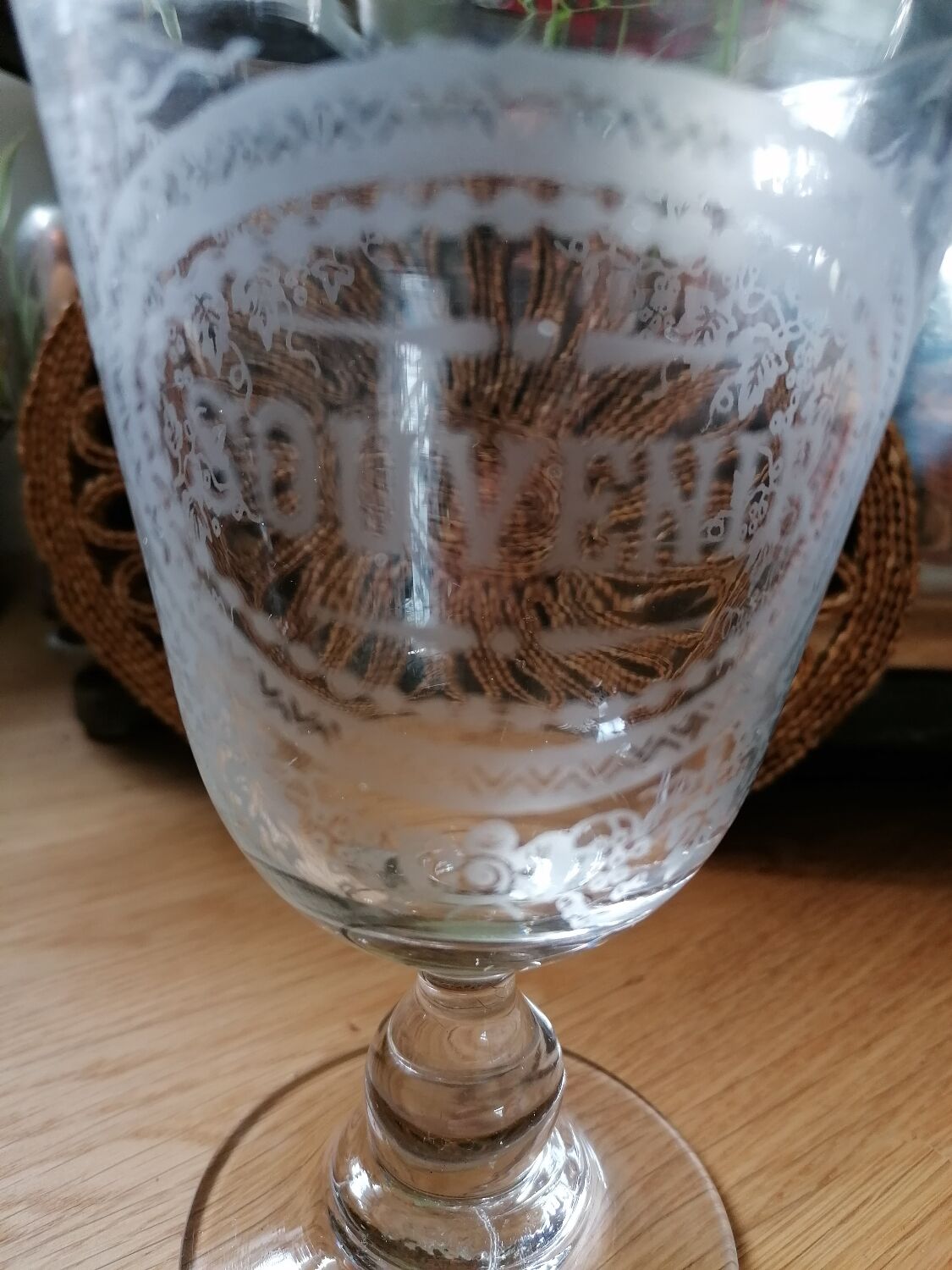Engraved glass "Souvenir"