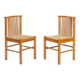 2 vintage chairs in pinewood with braided seat, 1970s
