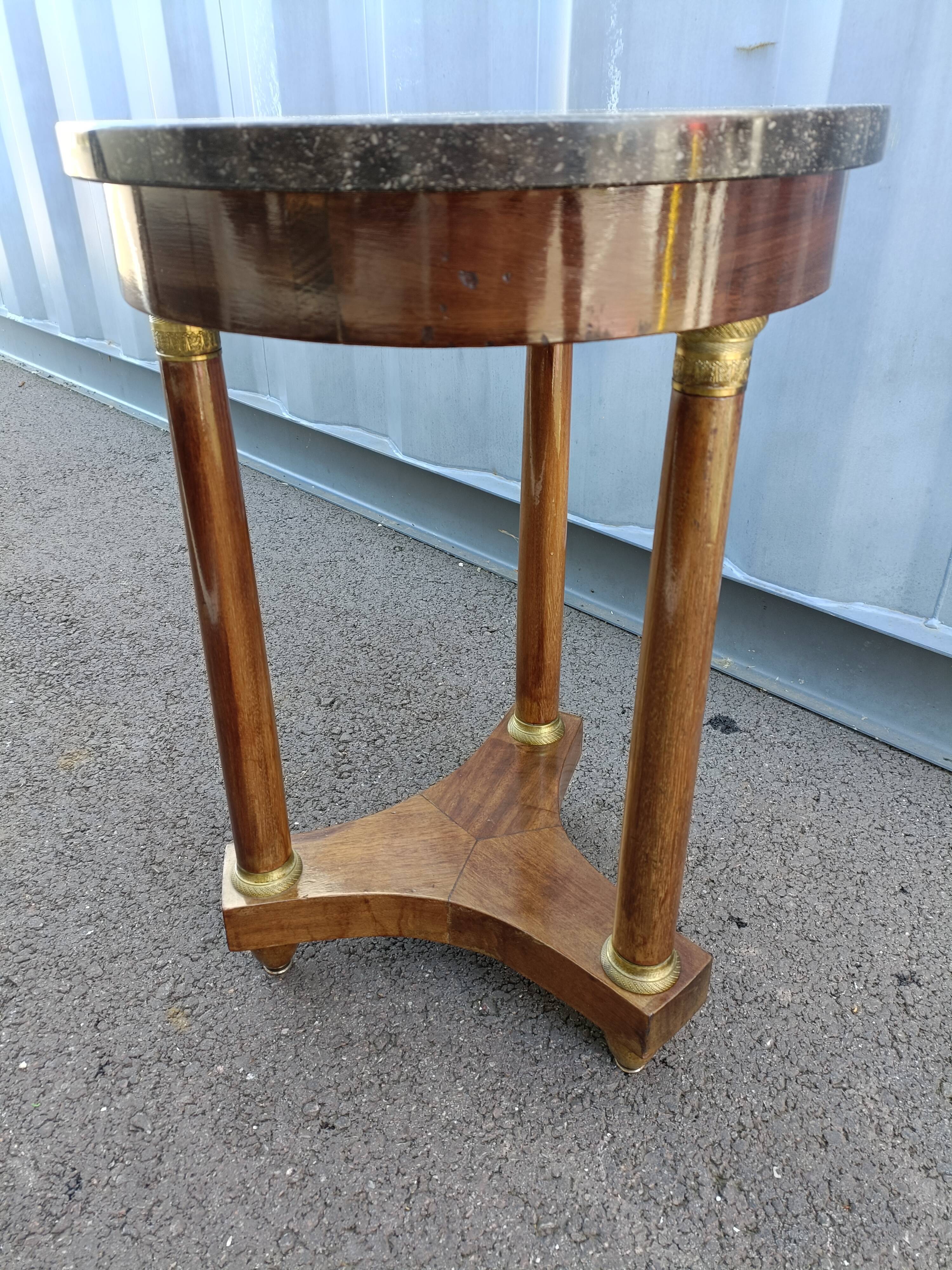 Gueridon side table empire style marble top