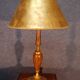 Gilt Brass and Leather Lamp from Le Tanneur, 1980's