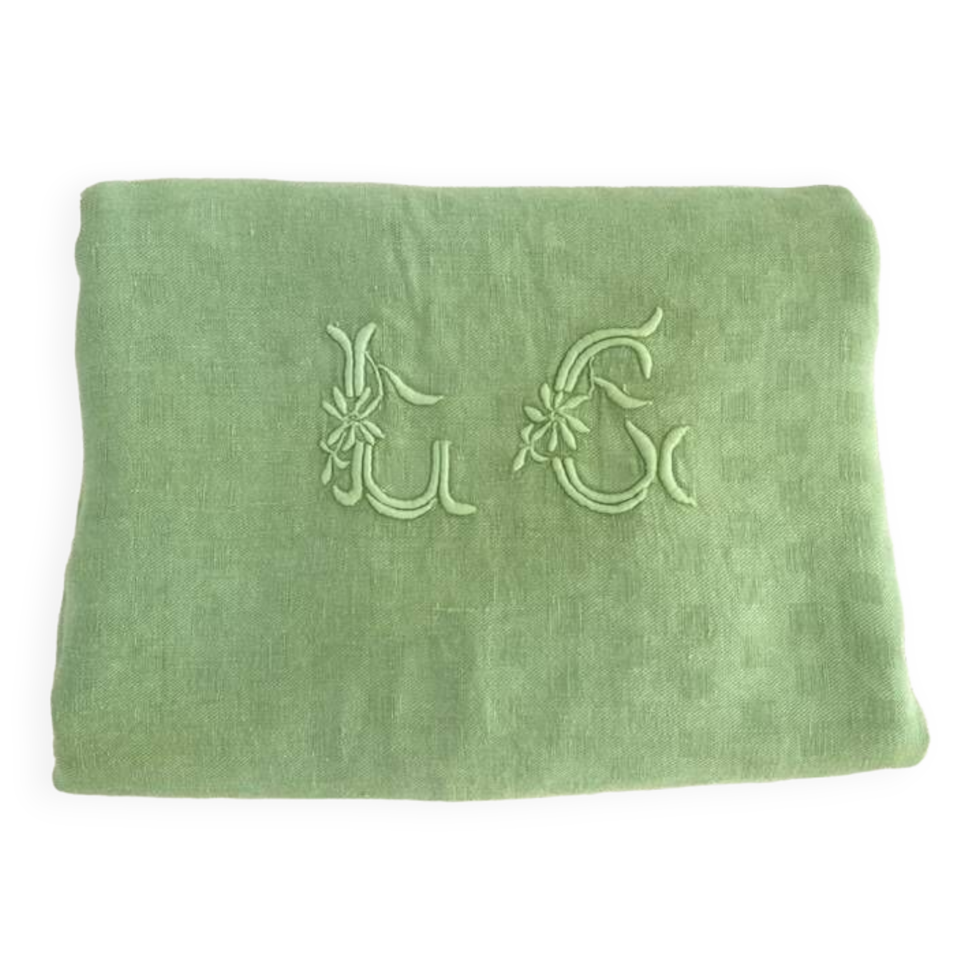 Antique Damask Tablecloth LG - Lime Green - Métis
