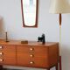 Vintage teak and zebrano chest of drawers: elegance of the 60s.