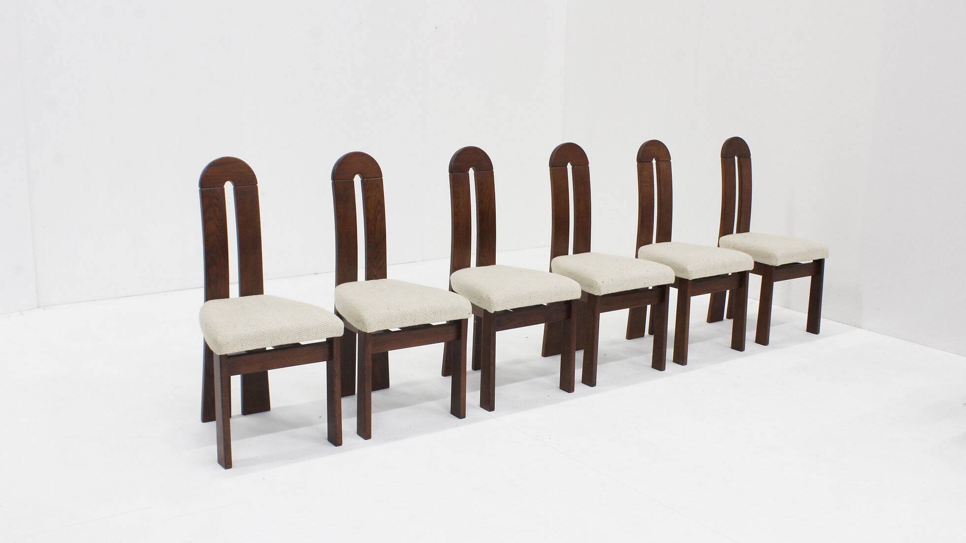 Vintage brutalist dining chairs, set of 6