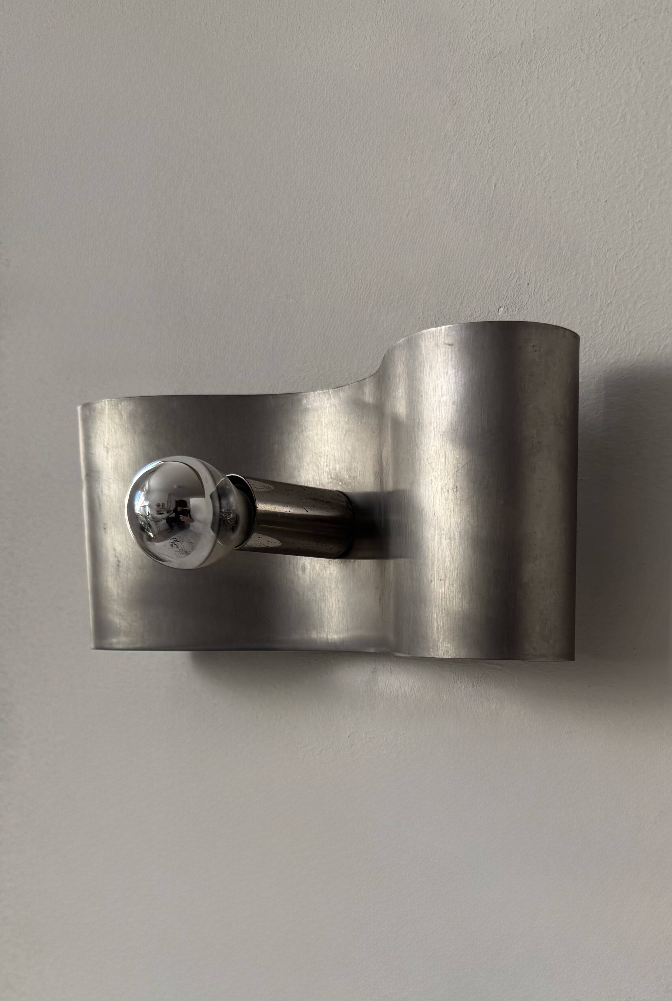 Applique vintage, métal brossé, France, 1970