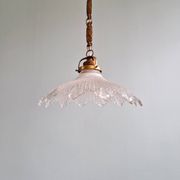 Art Deco pendant light in fluted transparent glass, 1920s-30s.