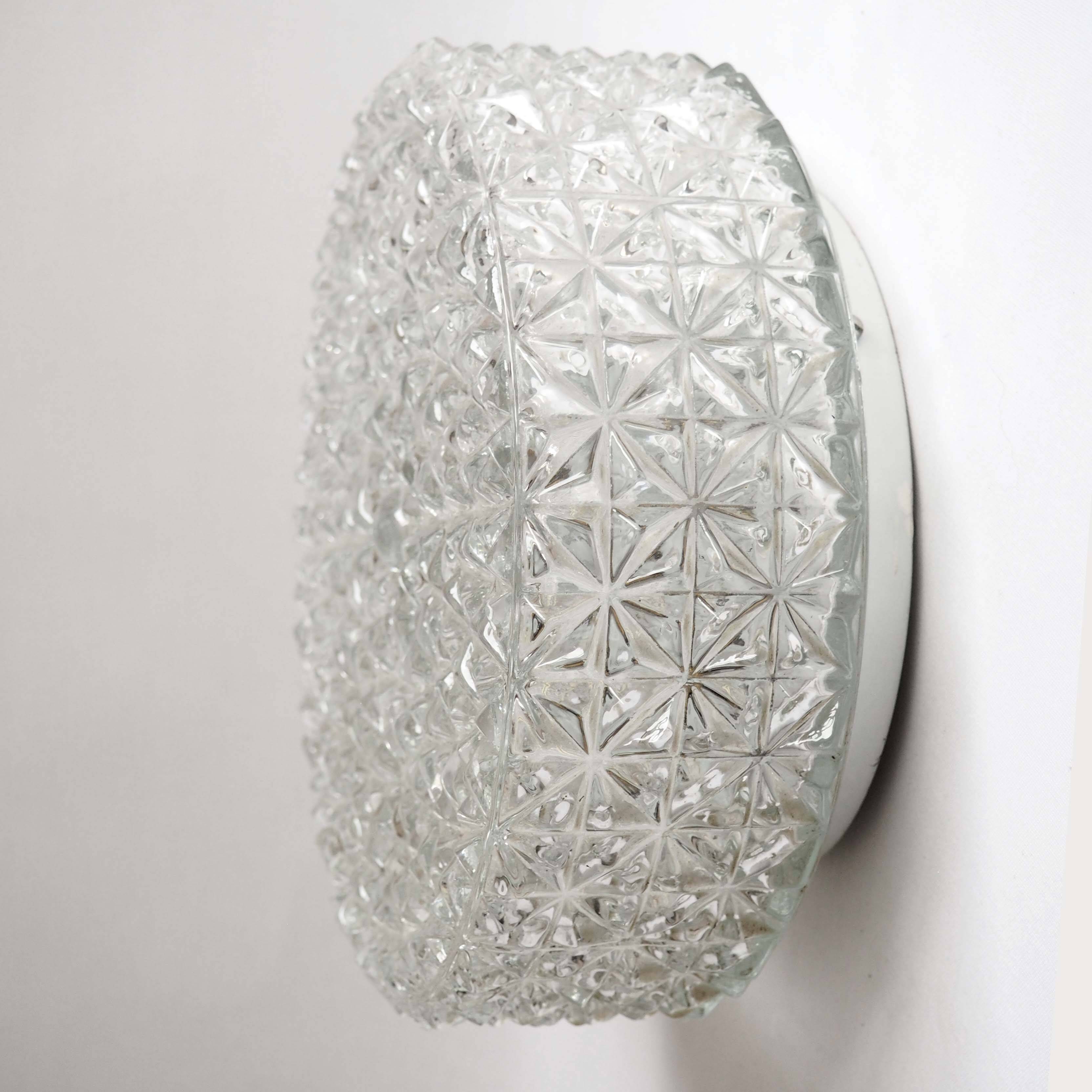 Embossed glass ceiling light