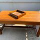Solid oak dining farmhouse table with 1 drawer 1950 165x78x73cm