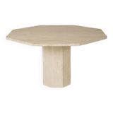 Octagonal travertine table