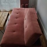 Powder pink convertible sofa