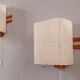 Pair of wall lamps 60s Scandinavian style teak and plexis granite