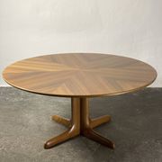Adjustable table, Scandinavian, walnut, 1960 “Mount and Lower”.