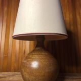 Old sandstone ball lamp + vintage white lampshade #a549