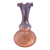 Pink crackle glass vase