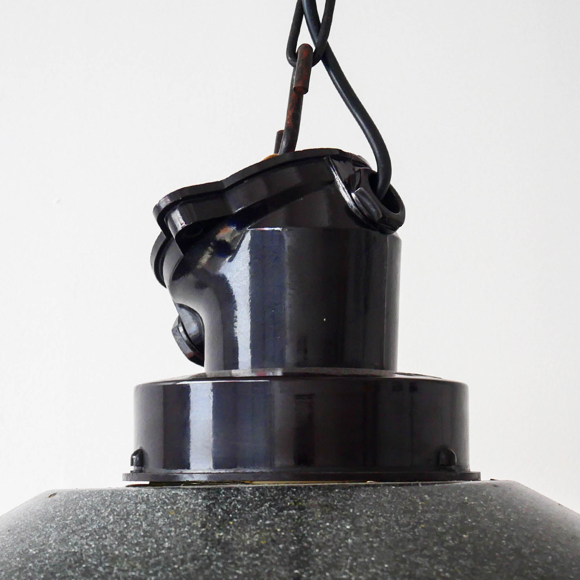 Old luminaire in enamel and bakelite