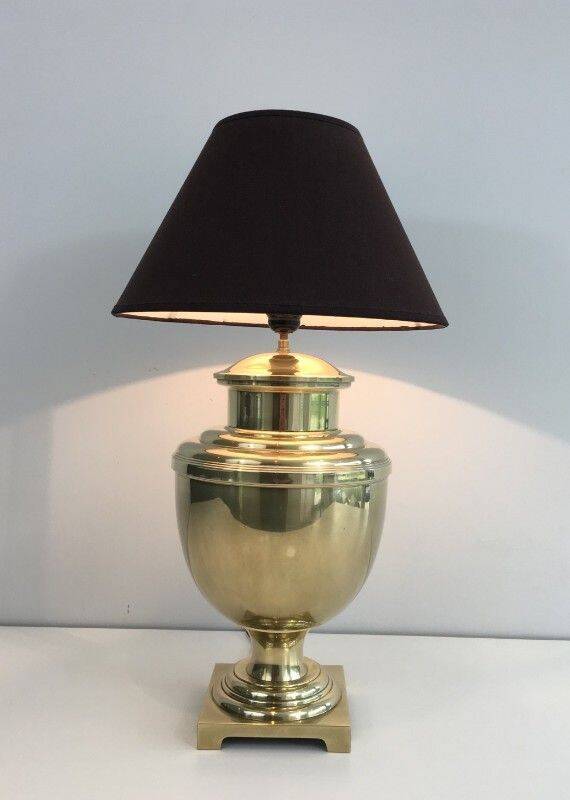 Neoclassical style brass baluster lamp