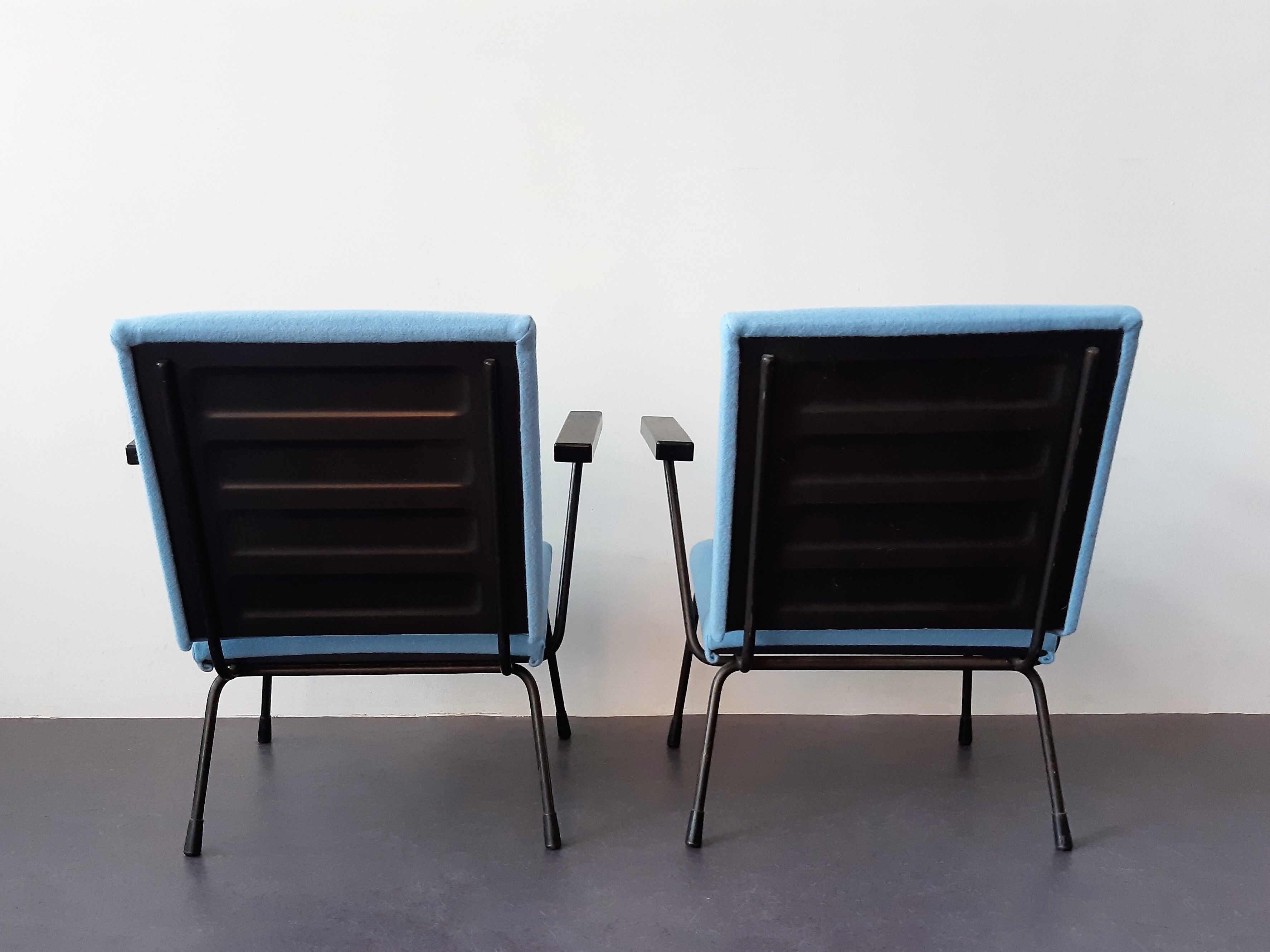 Set of 2 model 415 lounge chairs by Wim Rietveld for Gispen, The Netherlands 1950's