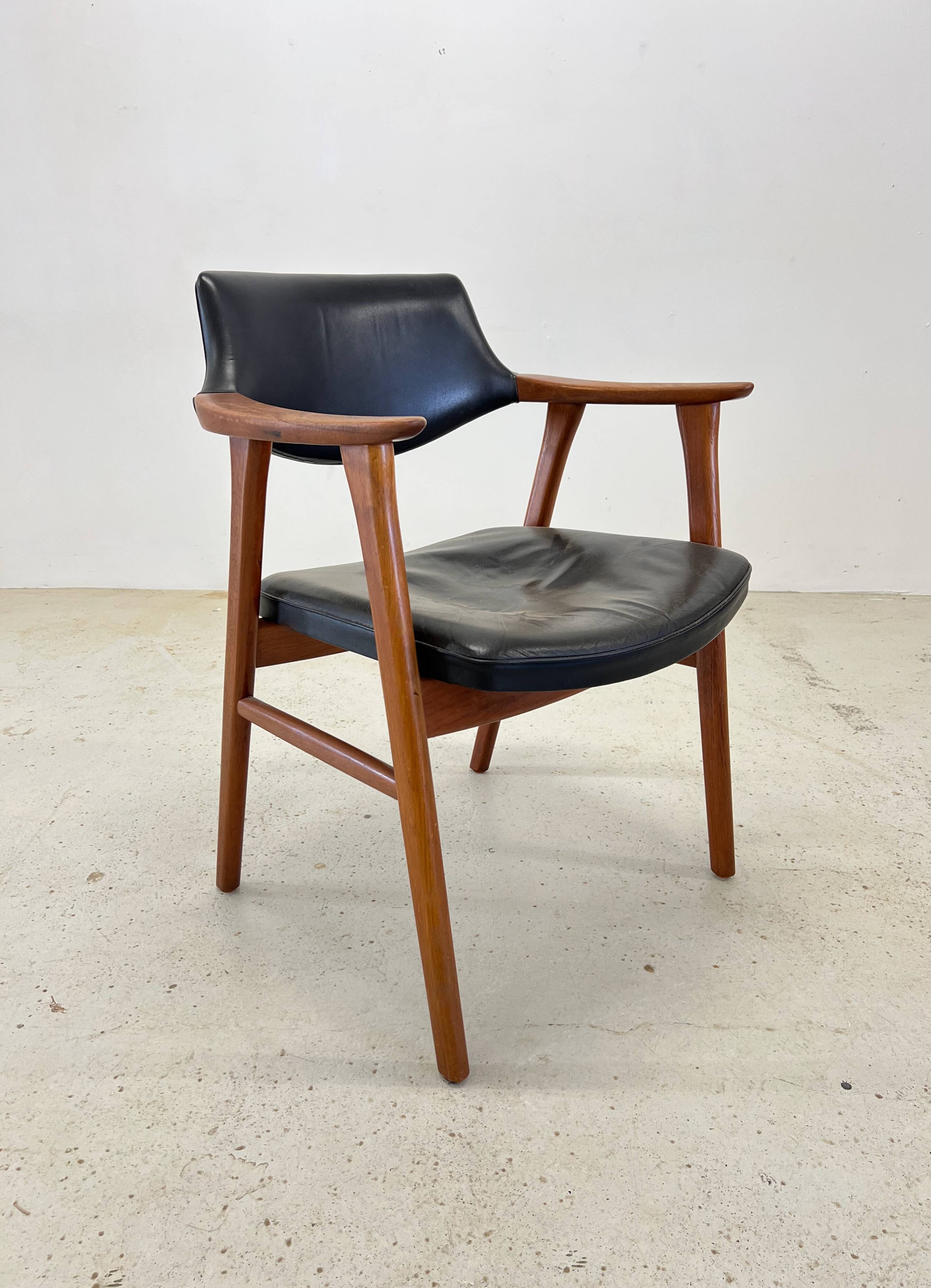 Erik Kierkegaard Teak & Leather Armchair By Hong Møbelfabrik, 1960s